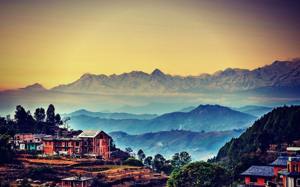 Blick auf den Himalaye aus Bandipur - ein wunderschöner Ort, den man in Nepal besuchen kann