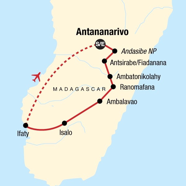 Die Hauptattraktionen von Madagaskar Plus Karte