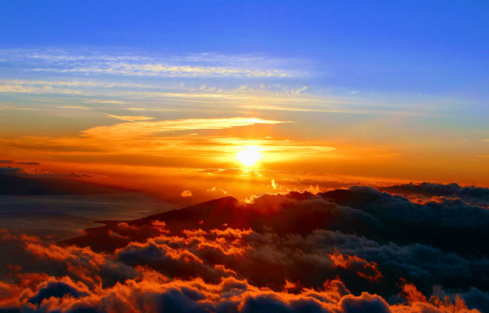 Sonnenuntergang im National Haleakal Park für Maui