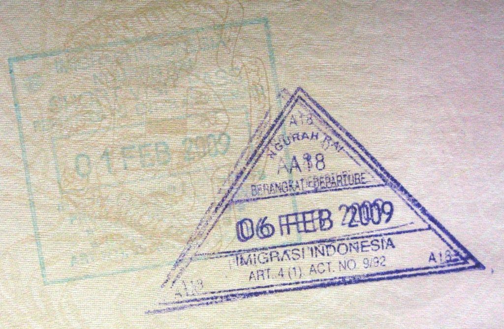 Indonesien Einreisestempel Backpacking Bali