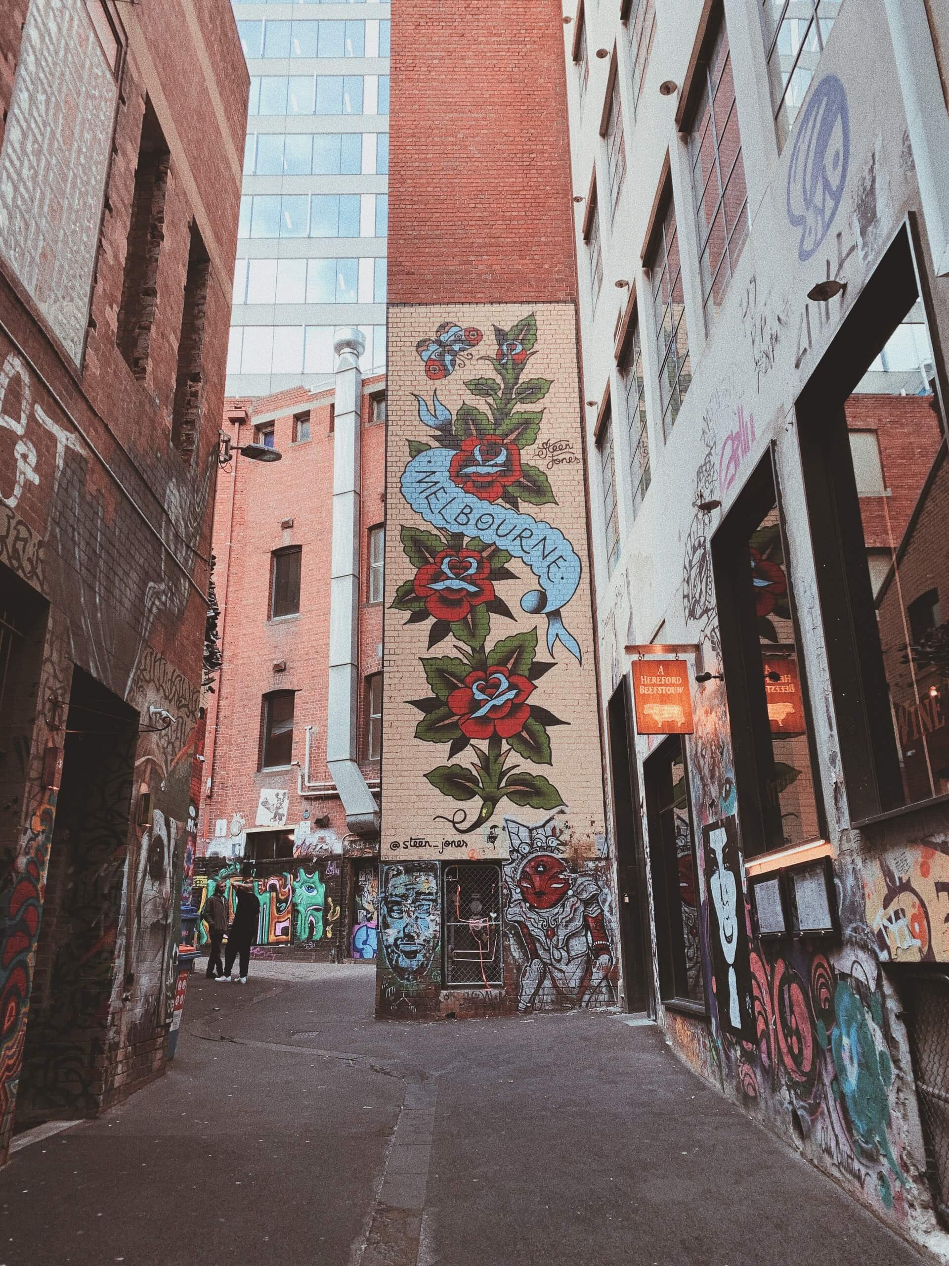 Foto berühmter Straßen in Melbourne.
